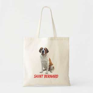Saint Bernard Puppy Dog Canvas Grocery Totebag Tote Bag