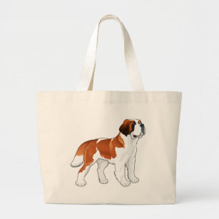 Saint Bernard Puppy Dog Love Canine Large Tote Bag
