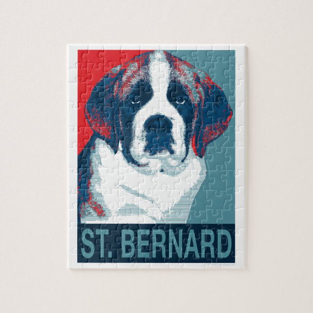 Saint Bernard Puppy Hope Political Parody Design Jigsaw Puzzle (Vertical)