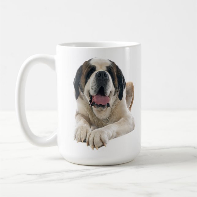 Saint Bernard Red Love Puppy Dog - St. Bernard Coffee Mug (Left)
