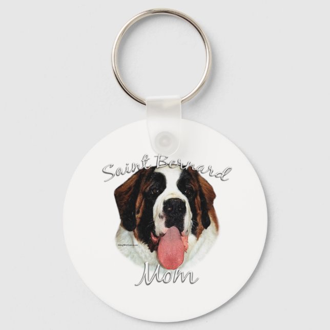 Saint Bernard (rough) Mom 2 Keychain (Front)
