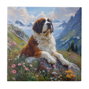 Saint Bernard Scenic Wildflower Field Tile