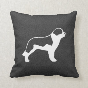 Saint Bernard Silhouette Throw Pillow