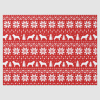 Saint Bernard Silhouettes Christmas Pattern
