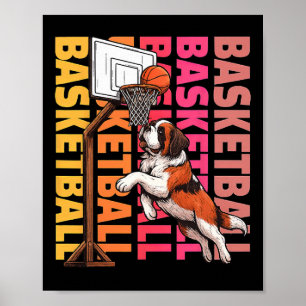 Saint Bernard Sketll Sports Dog Lover Poster