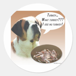 Saint Bernard (smooth) Turkey Classic Round Sticker