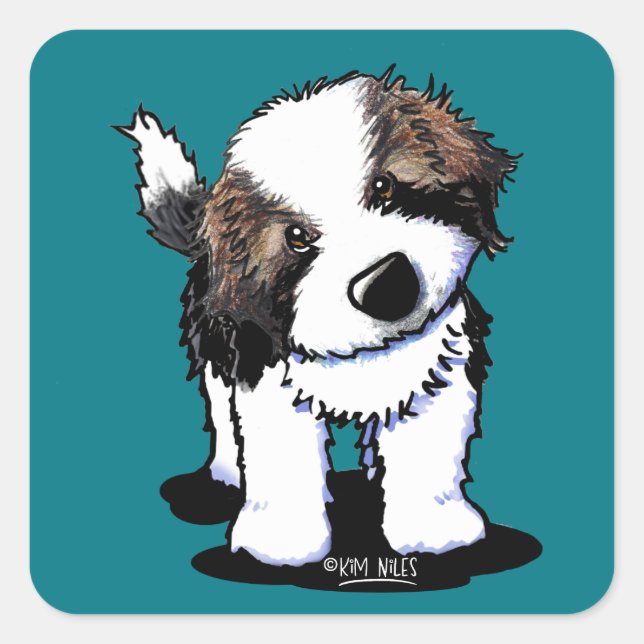 Saint Bernard Square Sticker (Front)