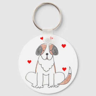 Saint Bernard Valentine Ears Keychain