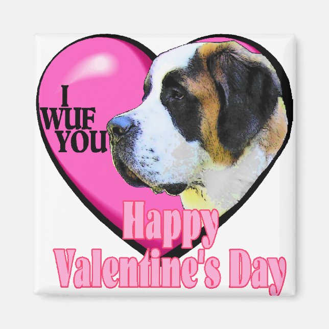 Saint  Bernard Valentine's Day Gifts Magnet (Front)