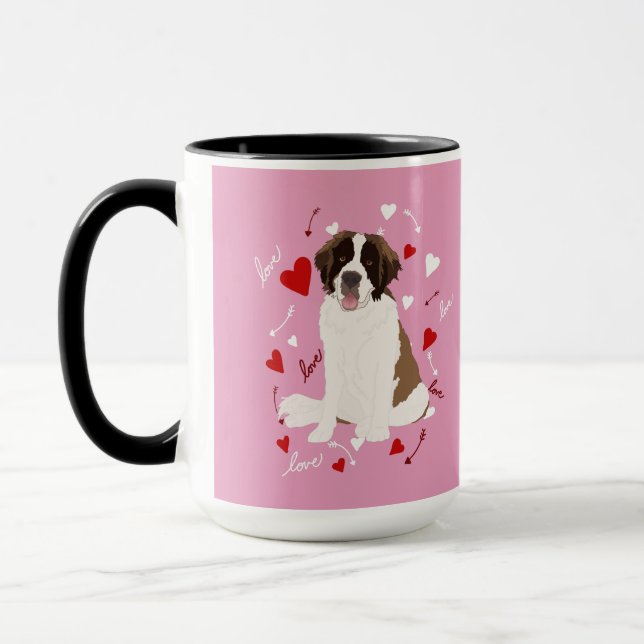 Saint Bernard Valentines Day Mug (Left)