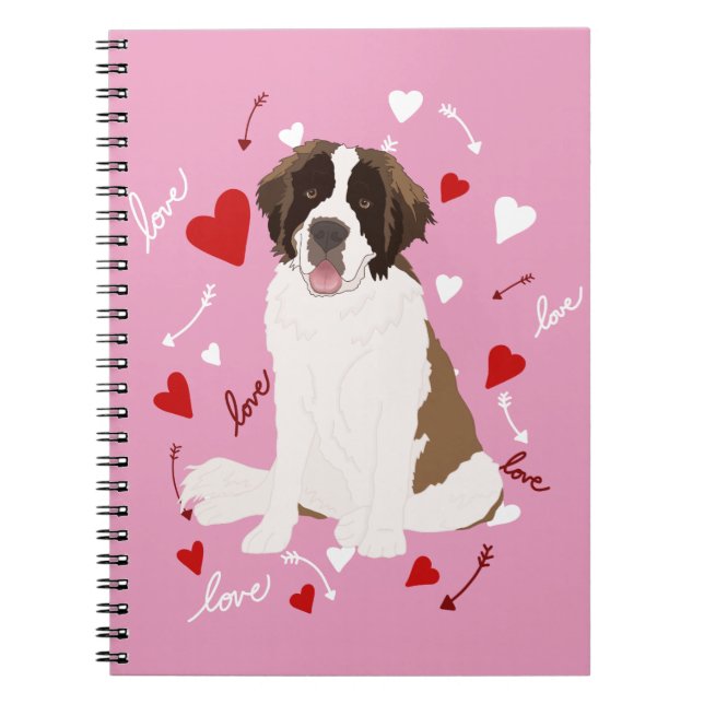 Saint Bernard Valentines Day  Notebook (Front)
