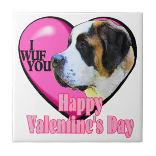 Saint Bernard Valentine's Day Tile