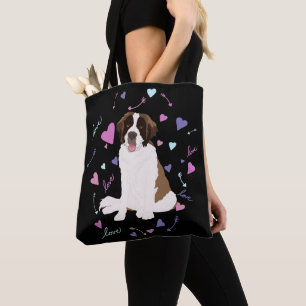 Saint Bernard Valentines Day Tote Bag