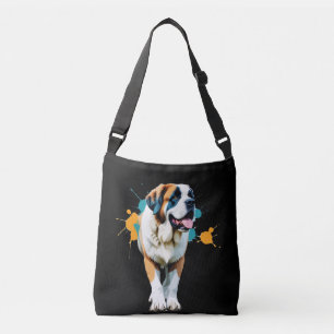 Saint Bernard Vector Art with Vibrant Colours Crossbody Bag