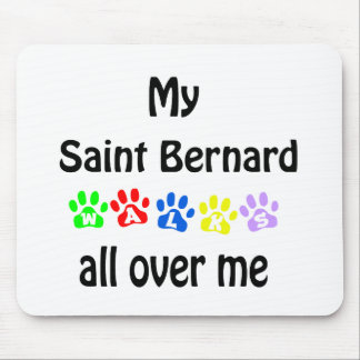 Saint Bernard Walks Design Mouse Pad