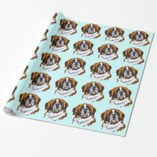 saint bernard wrapping paper