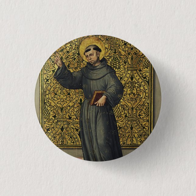 Saint Bernardino of Siena 1 Inch Round Button (Front)