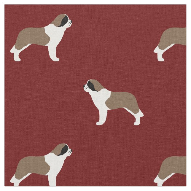 Saint Bernards | Dog Lover's Patterned Fabric (Close Up)