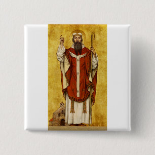 Saint Boniface by Albrecht de Vriendt 2 Inch Square Button