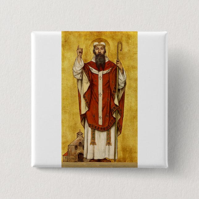 Saint Boniface by Albrecht de Vriendt 2 Inch Square Button (Front)