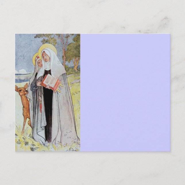 Saint Bridget and Deer Postcard (Front)