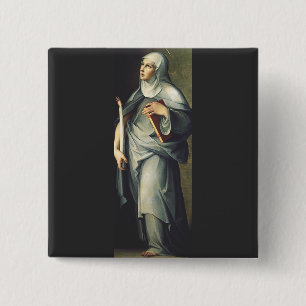Saint Bridget of Sweden 2 Inch Square Button