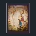 Saint Brigid as a Bride Postcard<br><div class="desc">Saint Brigid of Kildare dressed as a bride with her wedding party.  Fine art from the 19th century by Scottish painter John Duncan</div>