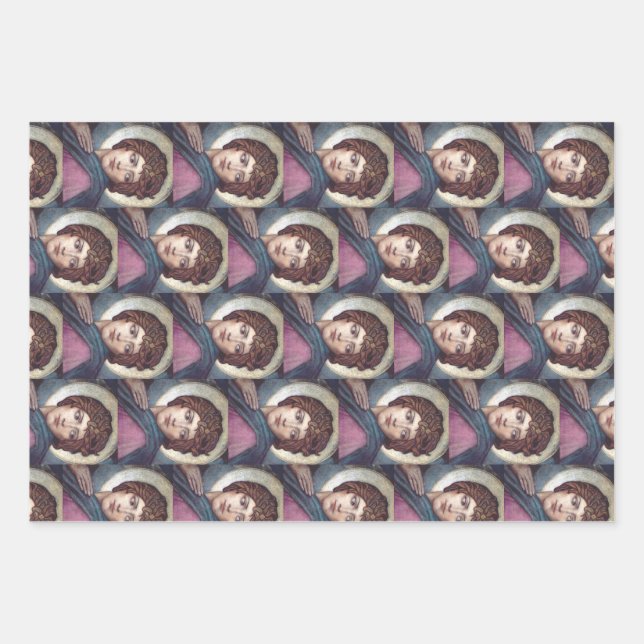 Saint Brigid of Kildare Sacred Celtic Art Wrapping Paper Sheet (Front)