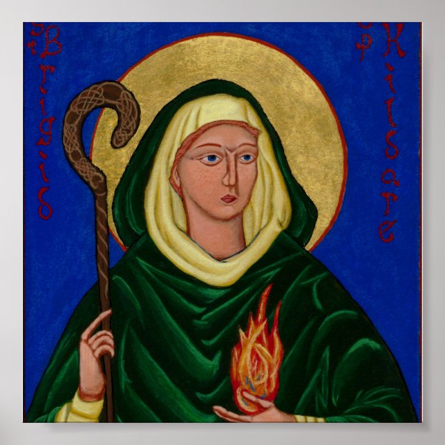 Saint Brigid with Holy Fire Poster (Front)
