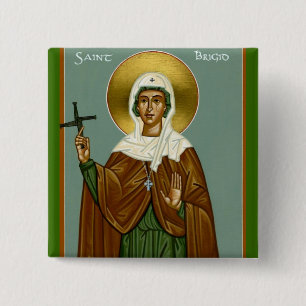 Saint Brigid's Cross 2 Inch Square Button