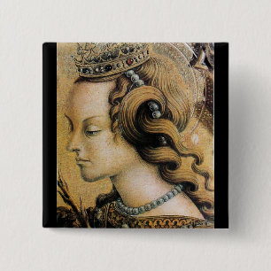 Saint Catherine of Alexandria 2 Inch Square Button