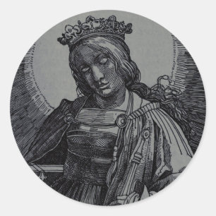 Saint Catherine of Alexandria by Lucas van Leyden Classic Round Sticker