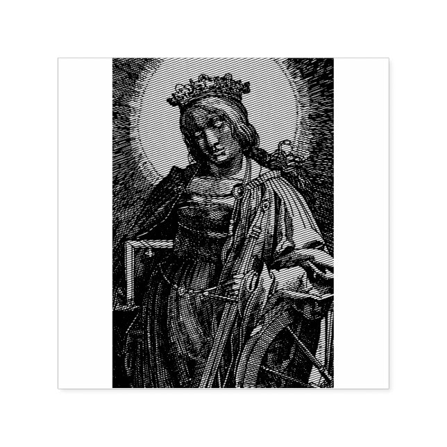 Saint Catherine of Alexandria by Lucas van Leyden Self-inking Stamp (Design)