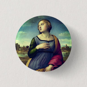 Saint Catherine of Alexandria by Raphael 1 Inch Round Button