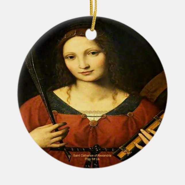 Saint Catherine of Alexandria Ceramic Ornament (Front)