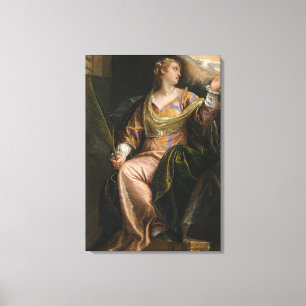 Saint Catherine of Alexandria in Prison Canvas Print