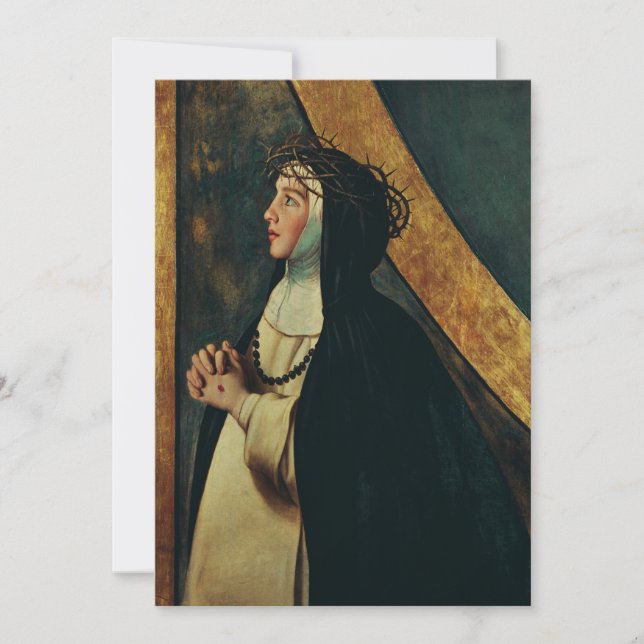 Saint Catherine of Siena by Juan Bautista Maino Holiday Card (Front)