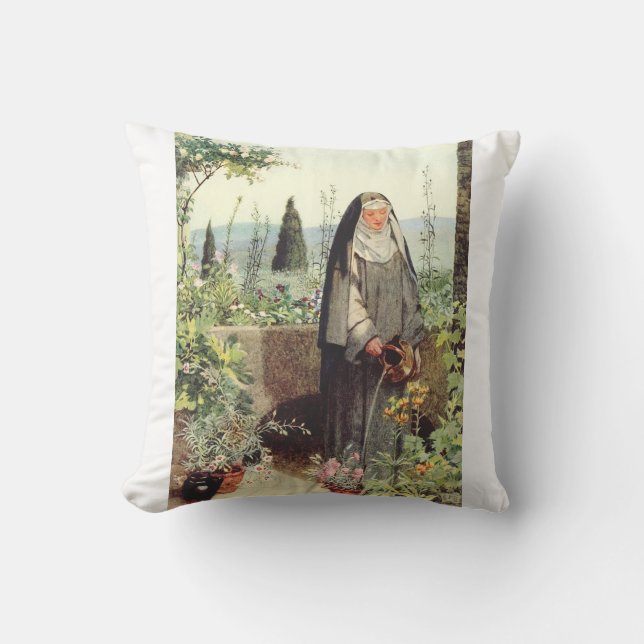 Saint Catherine of Siena Throw Pillow (Front)