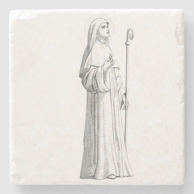 Saint Catherine of Siena Virgin Stone Coaster (Front)