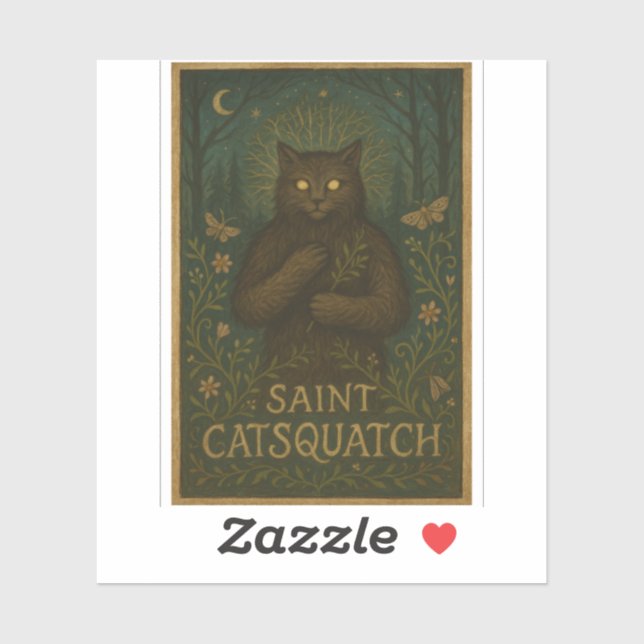 Saint Catsquatch Sticker WV Cryptid Sasquatch (Sheet)