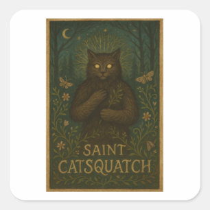 Saint Catsquatch Sticker WV Forest Cryptid