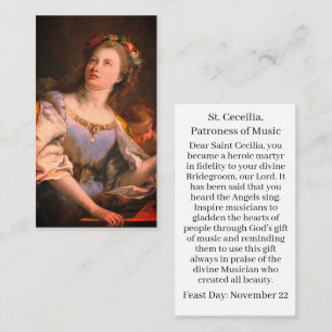 Saint Cecielia Customizable Prayer Card