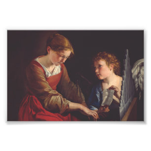 Saint Cecilia and an Angel by Orazio Gentileschi Photo Print