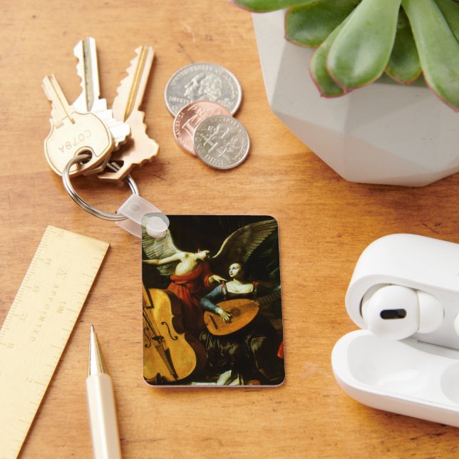 Saint Cecilia and the Angel by Carlo Saraceni Keychain (Desk)