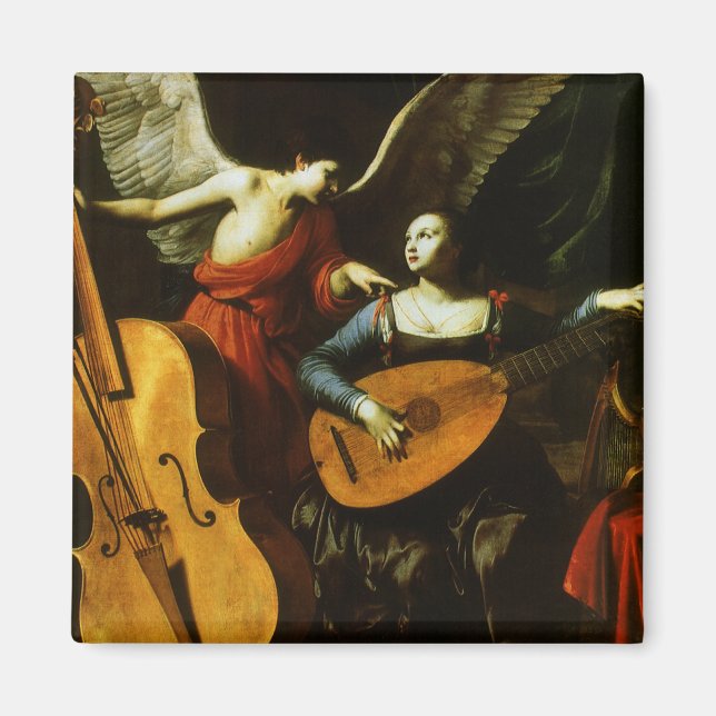 Saint Cecilia and the Angel by Carlo Saraceni Magnet (Front)