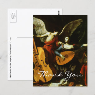 Saint Cecilia and the Angel by Carlo Saraceni  Postcard