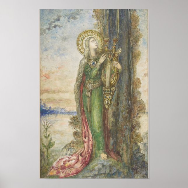 Saint Cecilia By Gustav Moreau Poster (Front)