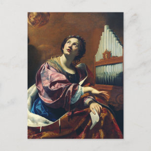 Saint Cecilia by Simon Vouet Postcard