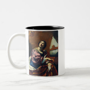 Saint Cecilia by Simon Vouet Two-Tone Coffee Mug
