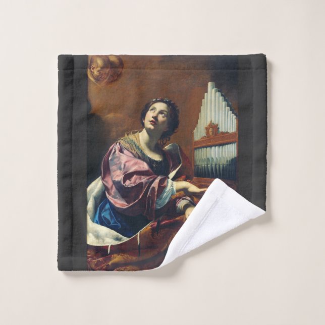 Saint Cecilia by Simon Vouet Wash Cloth (Wash Cloth)